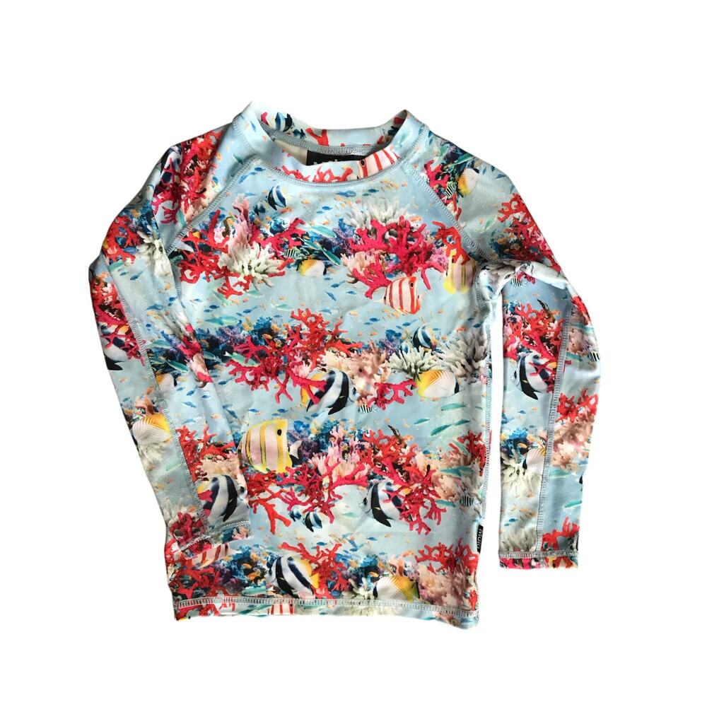 MOLO Sealife Coral Tropical Fish Rash Guard Size 3/4